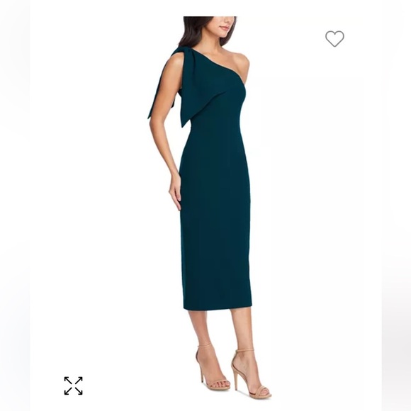 Dress the Population Tiffany Elegant One-Shoulder Pine Green Dress | Medium - Picture 1 of 6